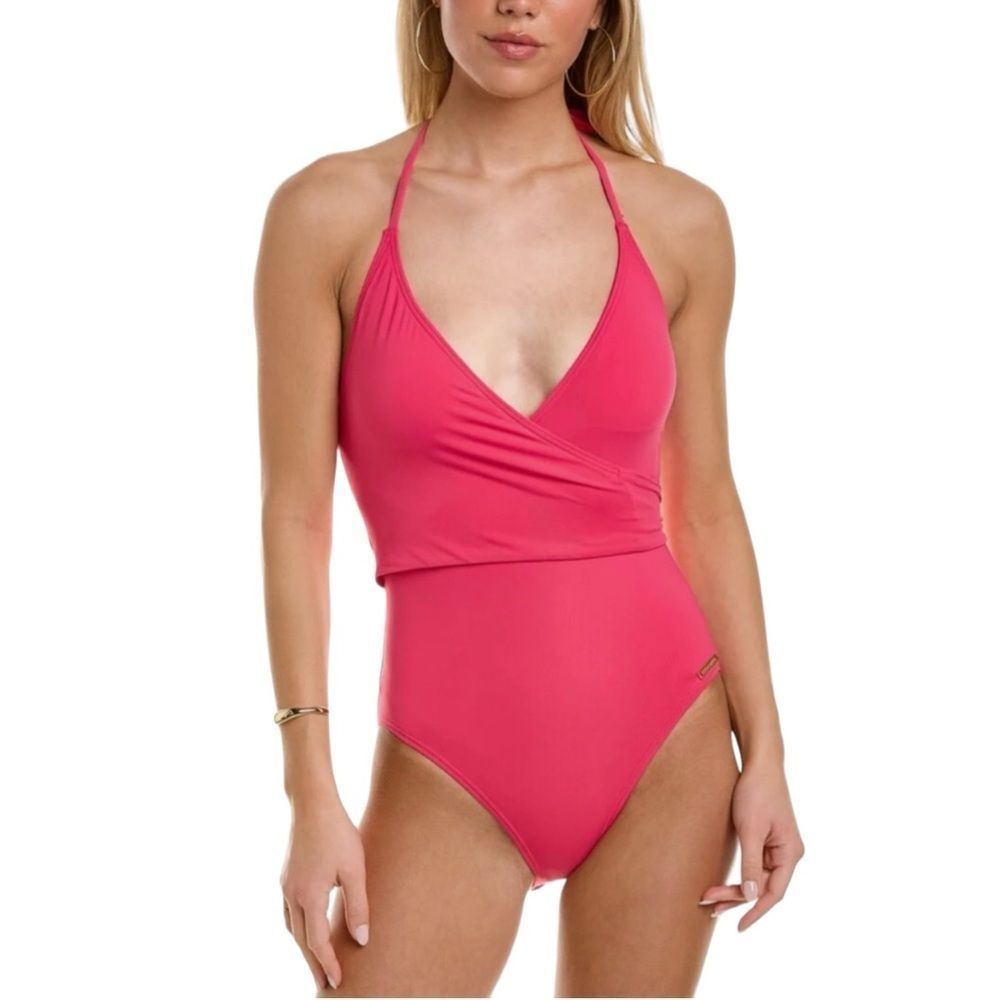Vince Camuto Wrap Swimsuit Color Dragonfruit Size 10